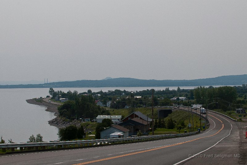 20100721_143652 Nikon D300.jpg - View from north shore of Restigouche River. The Restigouche is famous for Atlantic salmon fishing.  The salmon swim up the Restigouche beginning in May to the Kedgwick, Matapedia and other tributaries of the Restigoiuche.  The Restigouche forms the boundary between Quebec and New Brunswick